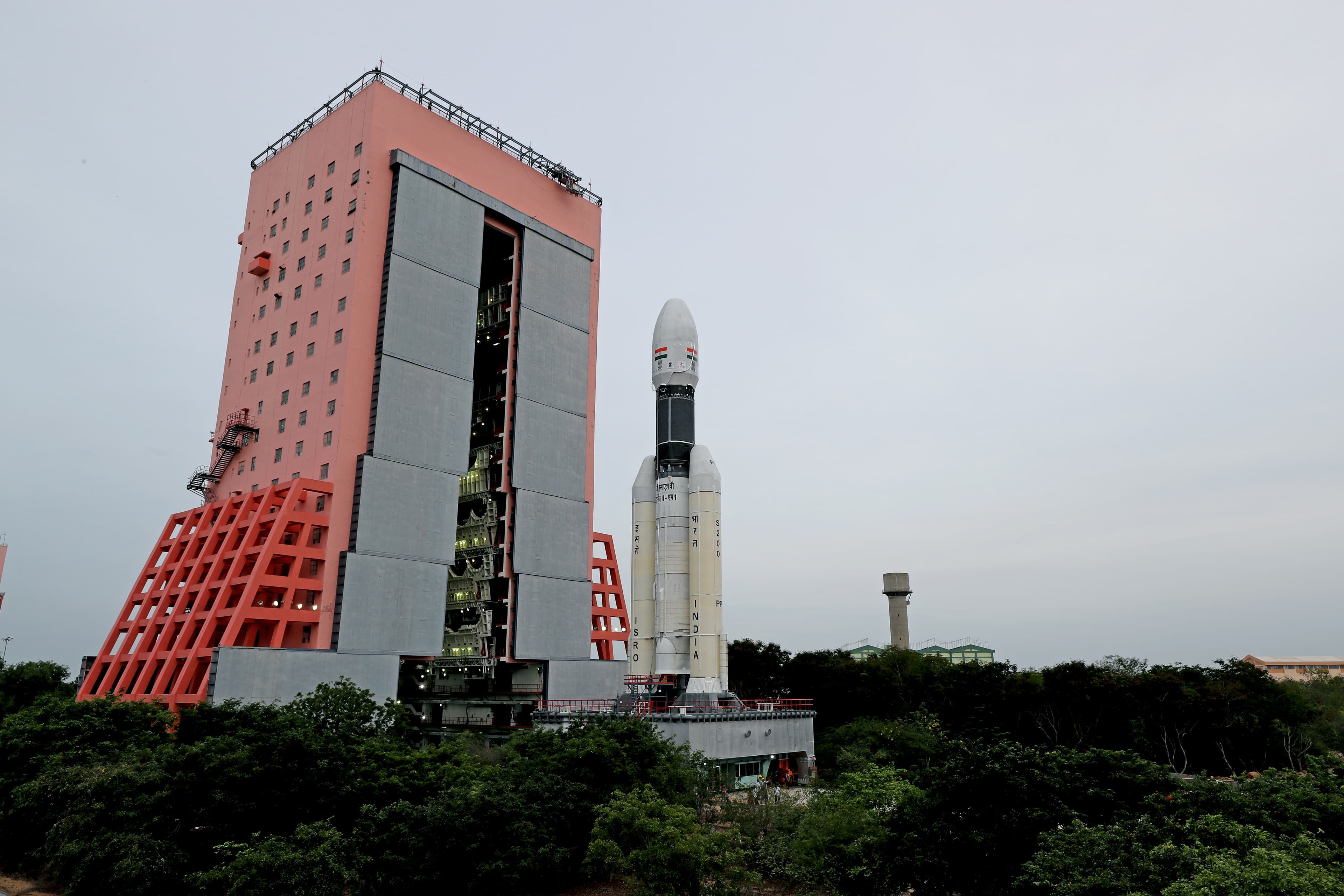 GSLV MK III coming out of Vehicle Assembly Building
